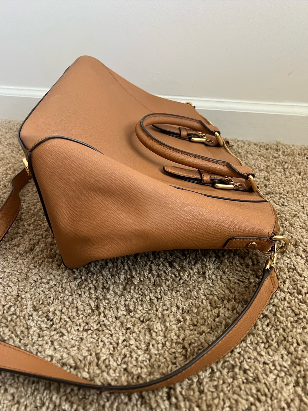 Michael Kors Cognac Brown Leather Purse & Matching Wallet - Picture 10 of 11
